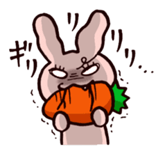 Pretty rabbit carrot sticker sticker #8517068