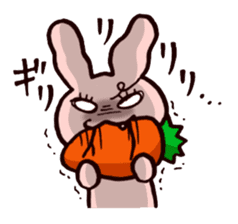 Pretty rabbit carrot sticker sticker #8517068