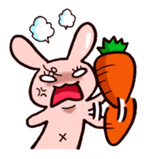Pretty rabbit carrot sticker sticker #8517069