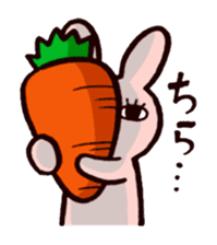 Pretty rabbit carrot sticker sticker #8517071