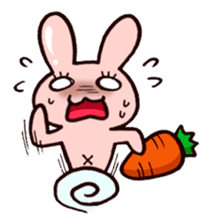 Pretty rabbit carrot sticker sticker #8517072