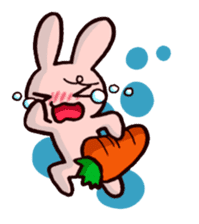 Pretty rabbit carrot sticker sticker #8517074