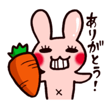 Pretty rabbit carrot sticker sticker #8517077
