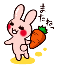 Pretty rabbit carrot sticker sticker #8517079