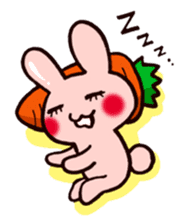 Pretty rabbit carrot sticker sticker #8517081