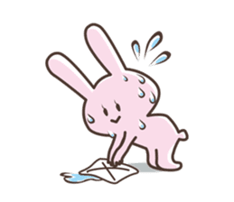 The rabbit which sweat sticker #8519028