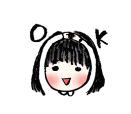 Black hair girl . sticker #8521322