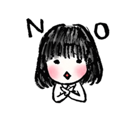 Black hair girl . sticker #8521323