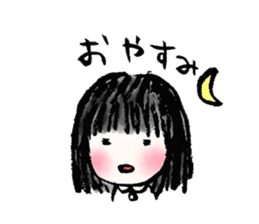 Black hair girl . sticker #8521327
