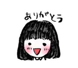 Black hair girl . sticker #8521330