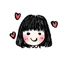 Black hair girl . sticker #8521332