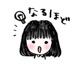 Black hair girl . sticker #8521339
