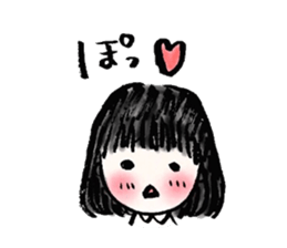 Black hair girl . sticker #8521340