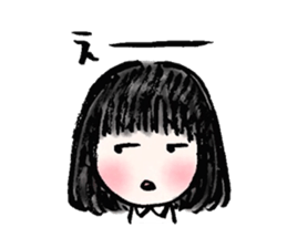 Black hair girl . sticker #8521341