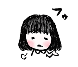 Black hair girl . sticker #8521342