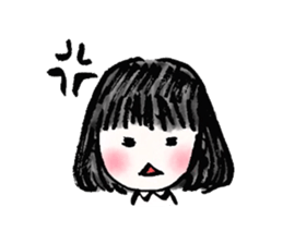 Black hair girl . sticker #8521343