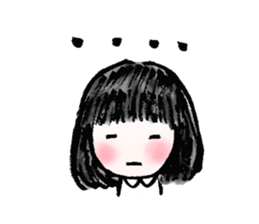 Black hair girl . sticker #8521345