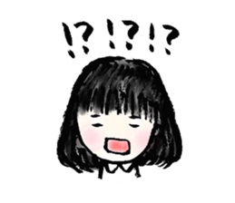 Black hair girl . sticker #8521347