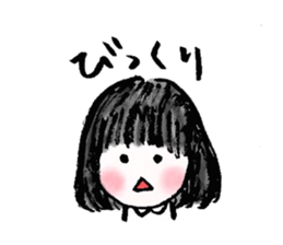 Black hair girl . sticker #8521349