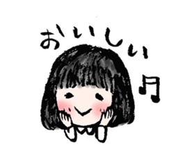 Black hair girl . sticker #8521356