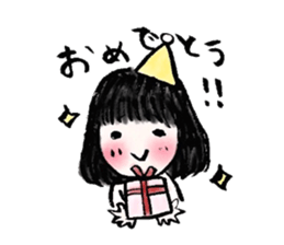 Black hair girl . sticker #8521360