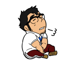 Teacher white polo shirt sticker #8527334