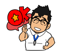 Teacher white polo shirt sticker #8527335