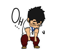 Teacher white polo shirt sticker #8527341