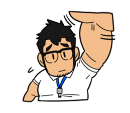 Teacher white polo shirt sticker #8527349