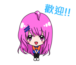 The purple hair girl's one day sticker #8527404