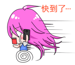 The purple hair girl's one day sticker #8527407