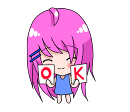 The purple hair girl's one day sticker #8527424