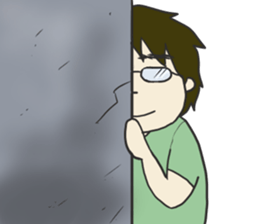 My dear husband and cat. sticker #8532969