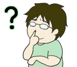 My dear husband and cat. sticker #8532978