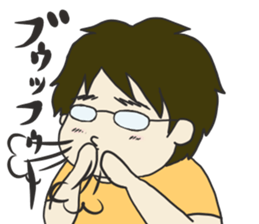 My dear husband and cat. sticker #8532981