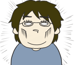 My dear husband and cat. sticker #8532982