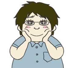 My dear husband and cat. sticker #8532987