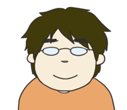 My dear husband and cat. sticker #8532992