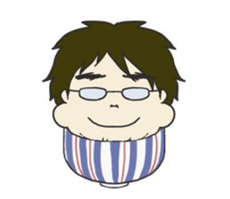 My dear husband and cat. sticker #8532993