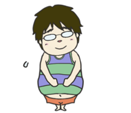 My dear husband and cat. sticker #8532999