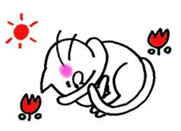 WHITE CAT  siro neko sticker #8537746
