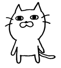 WHITE CAT  siro neko sticker #8537748