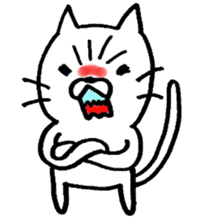 WHITE CAT  siro neko sticker #8537750
