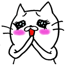WHITE CAT  siro neko sticker #8537753