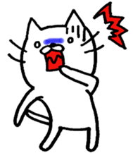 WHITE CAT  siro neko sticker #8537754