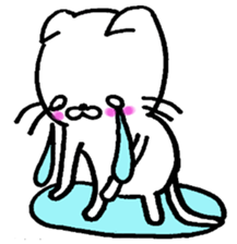 WHITE CAT  siro neko sticker #8537755