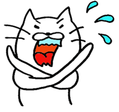 WHITE CAT  siro neko sticker #8537757