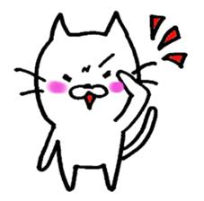 WHITE CAT  siro neko sticker #8537759