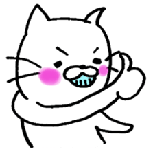 WHITE CAT  siro neko sticker #8537760
