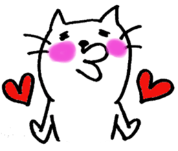 WHITE CAT  siro neko sticker #8537764